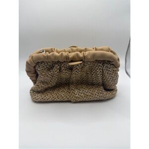 Chic Tan Woven Clutch